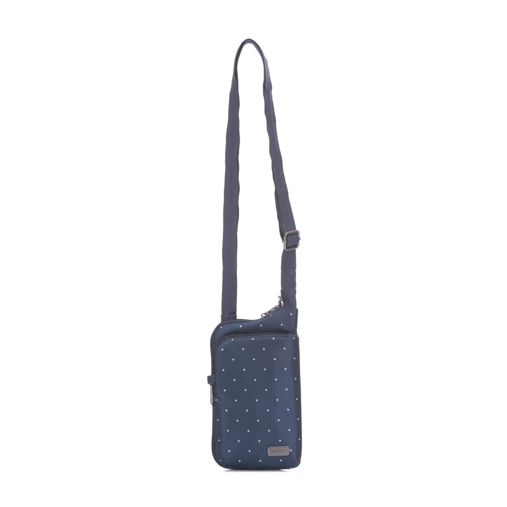 Daysafe Anti-Theft Tech Crossbody Bag, Navy Polka Dot