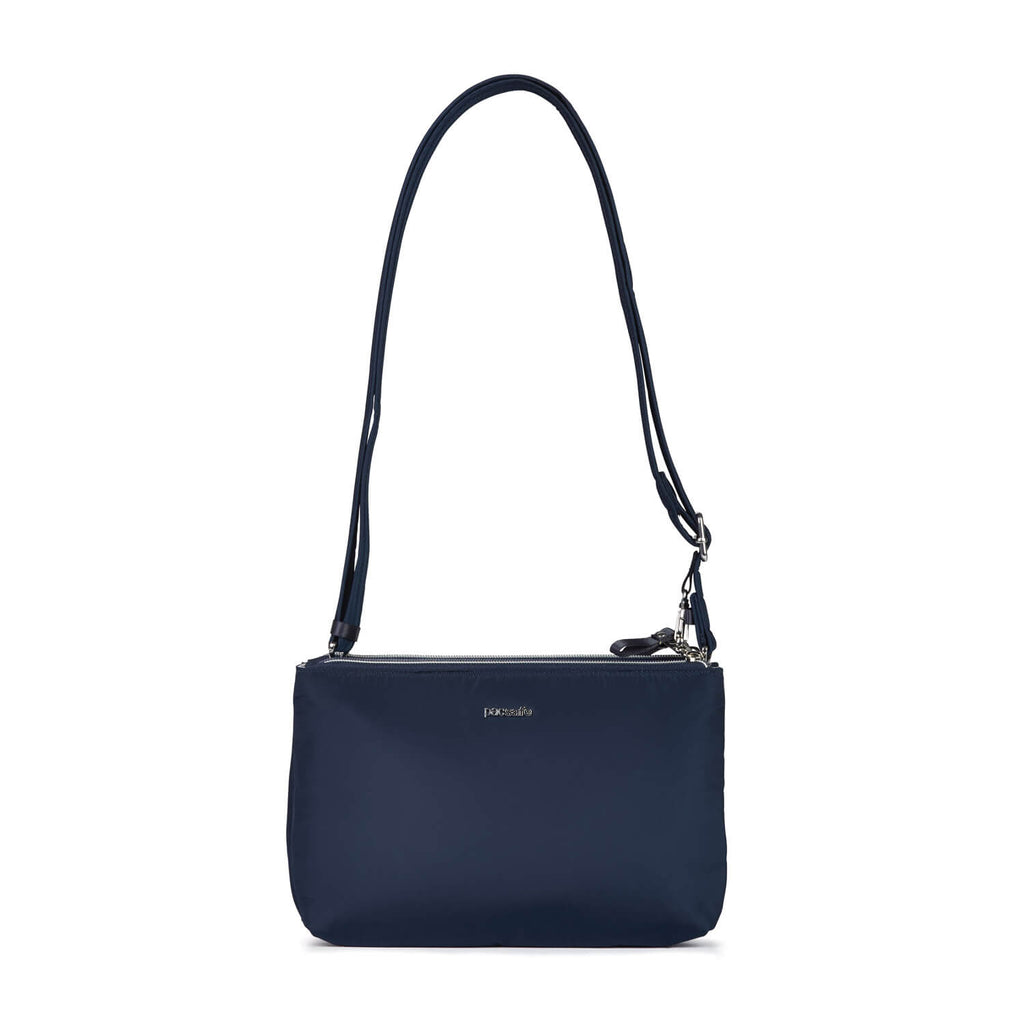 Stylesafe Anti-Theft Double Zip Crossbody Bag, Navy