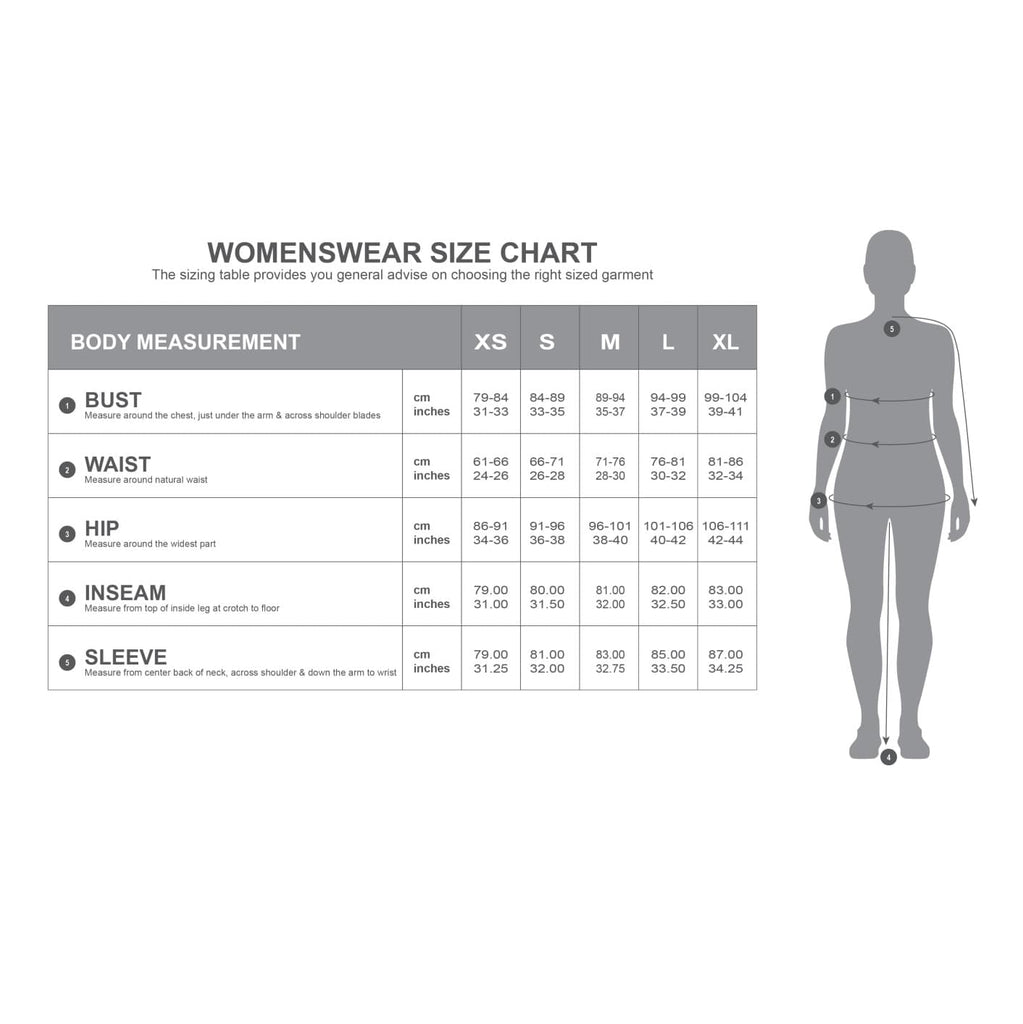 Menswear Size Chart - Pacsafe Apparel - Pacsafe – Official APAC Store